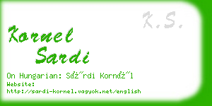 kornel sardi business card